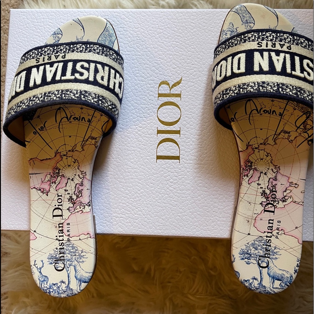 Dior Cream and Black Sandals